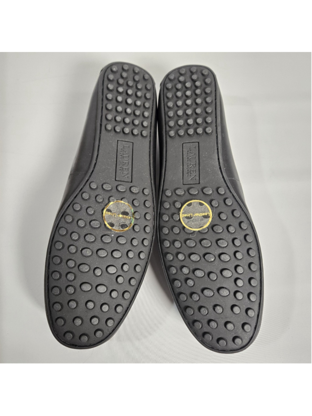 Lauren Ralph Lauren Brynn Loafer 7.5 Black Leather Comfort Flat NWOB Work Travel - Picture 9 of 11